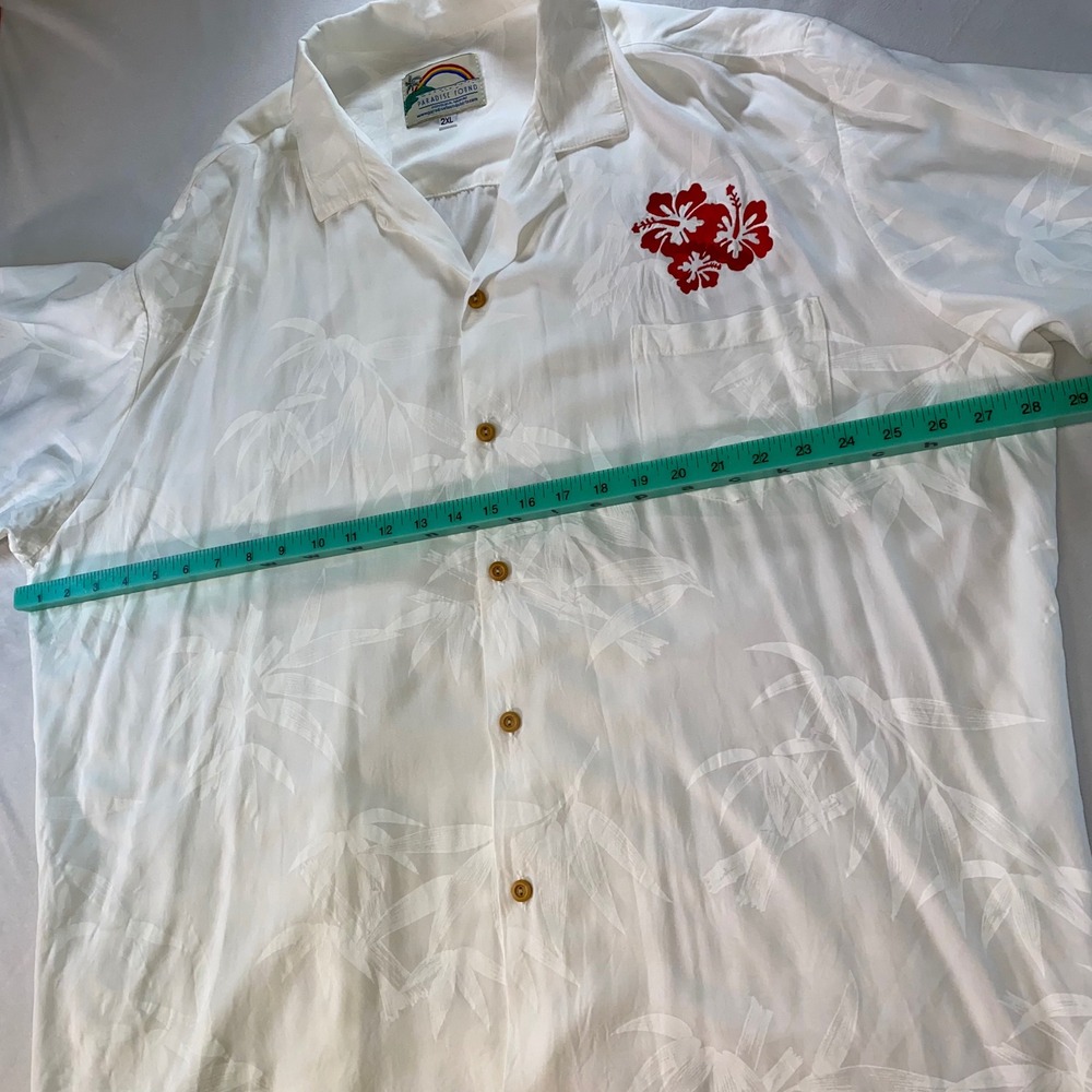 Paradise Found Hawaiian Shirt Rayon Mens 2XL Floral Hibiscus Honolulu Cruise AOP - Picture 8 of 11
